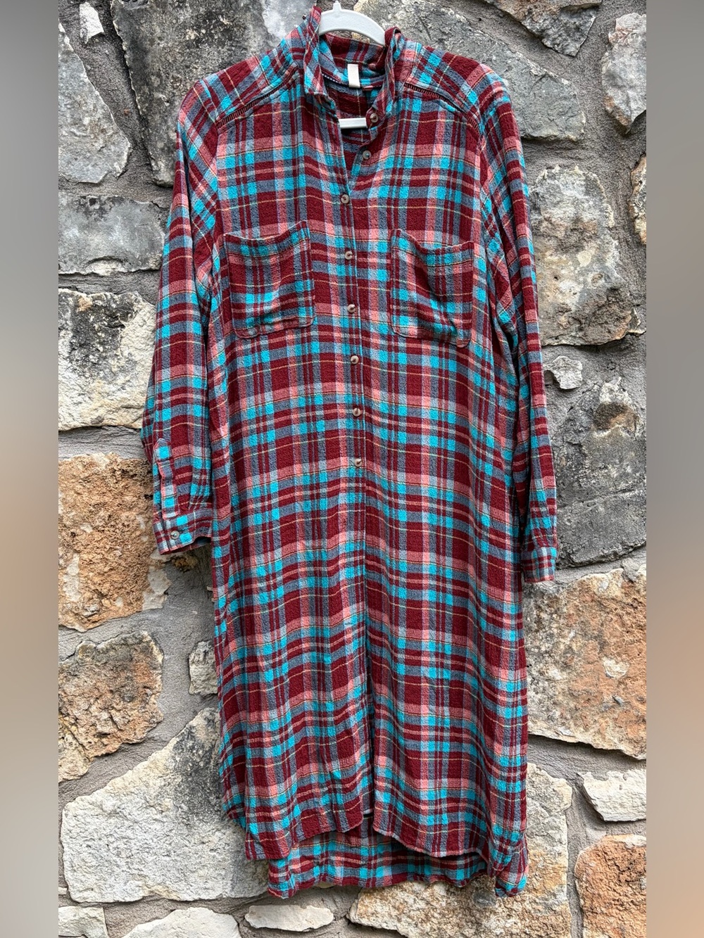 Anthropologie PILCRO plaid button down midi shirt dress pockets MEDIUM